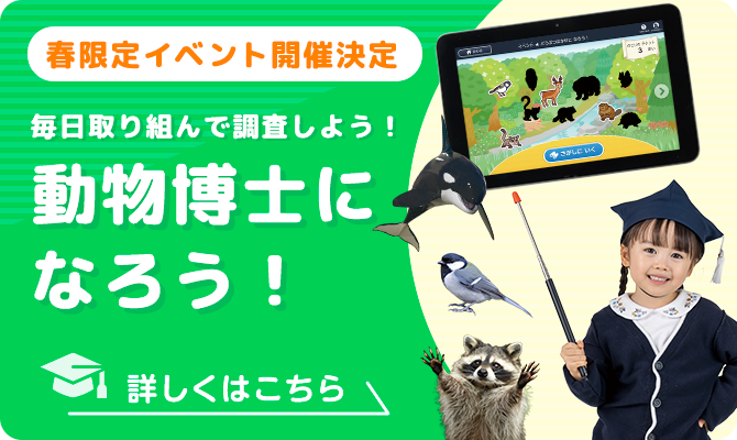 春限定イベント開催決定：毎日取り組んで調査しよう！動物博士になろう！
